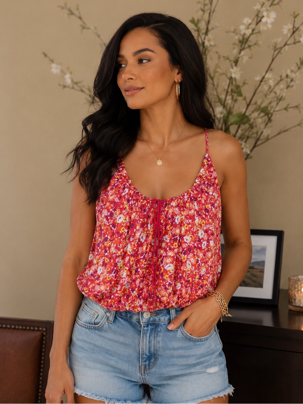 Free people floral crop top